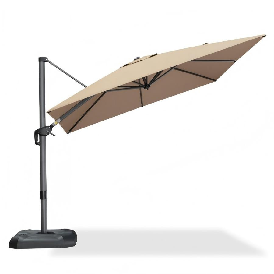 PURPLE LEAF Square Outdoor Cantilever Umbrella Aluminum Patio Offset Umbrella with 360-degree Rotation