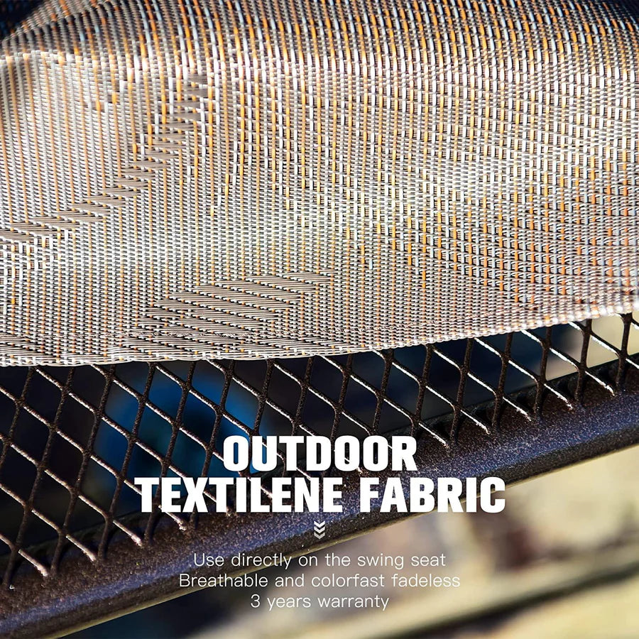 Patio Porch Swing with Weather Resistant Steel Frame, Adjustable Tilt Canopy