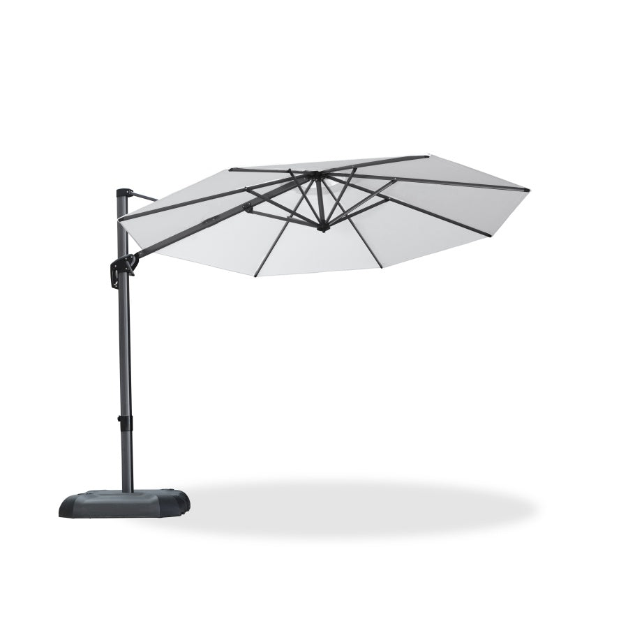 PURPLE LEAF Round Outdoor Cantilever Umbrella Aluminum Patio Offset Umbrella with 360-degree Rotation