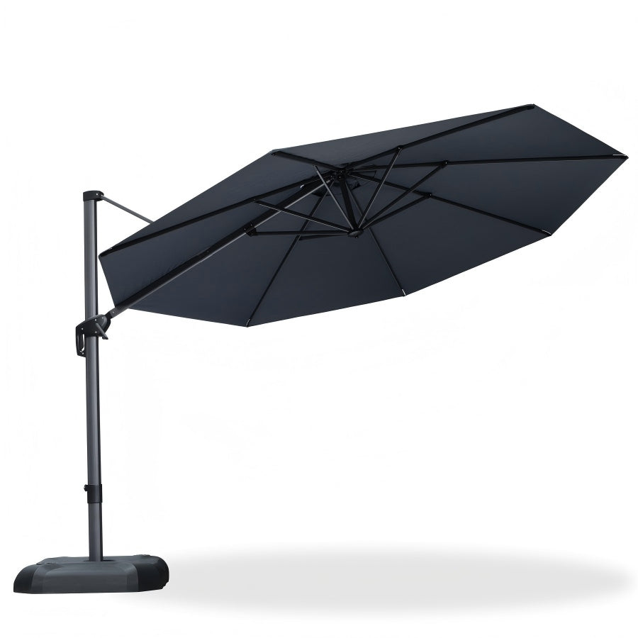 PURPLE LEAF Round Outdoor Cantilever Umbrella Aluminum Patio Offset Umbrella with 360-degree Rotation