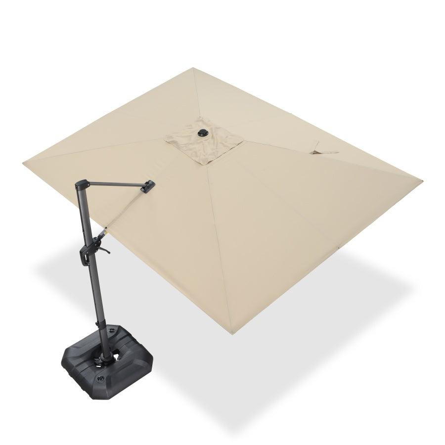 PURPLE LEAF Square Outdoor Cantilever Umbrella Aluminum Patio Offset Umbrella with 360-degree Rotation