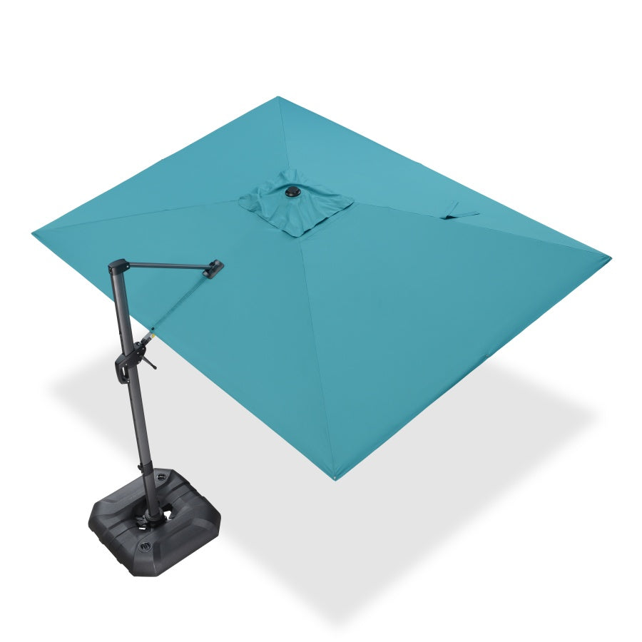 PURPLE LEAF Square Outdoor Cantilever Umbrella Aluminum Patio Offset Umbrella with 360-degree Rotation