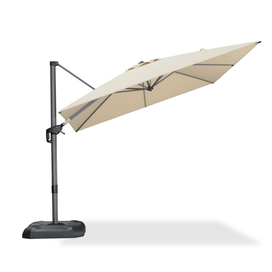 PURPLE LEAF Square Outdoor Cantilever Umbrella Aluminum Patio Offset Umbrella with 360-degree Rotation