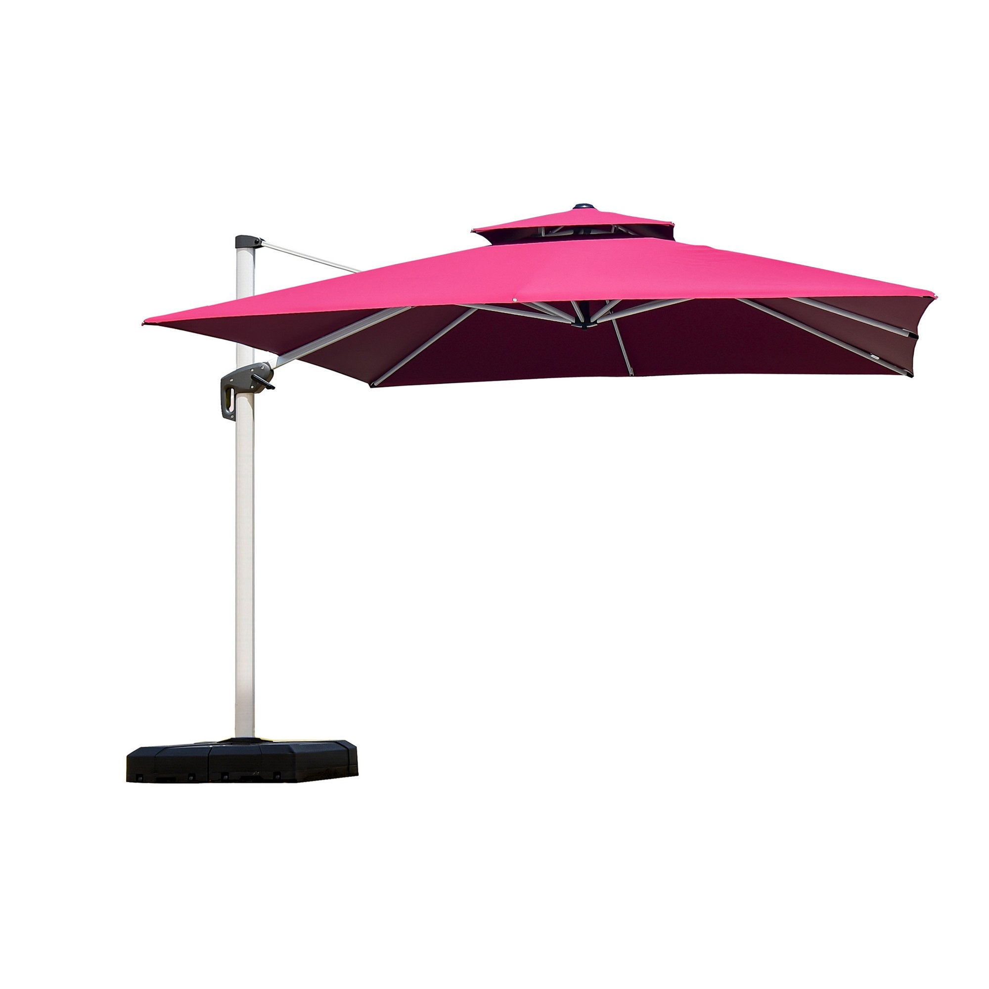 PURPLE LEAF Patio Umbrella Outdoor Square Umbrella Large Cantilever Umbrella Windproof Offset Umbrella Heavy Duty Sun Umbrella