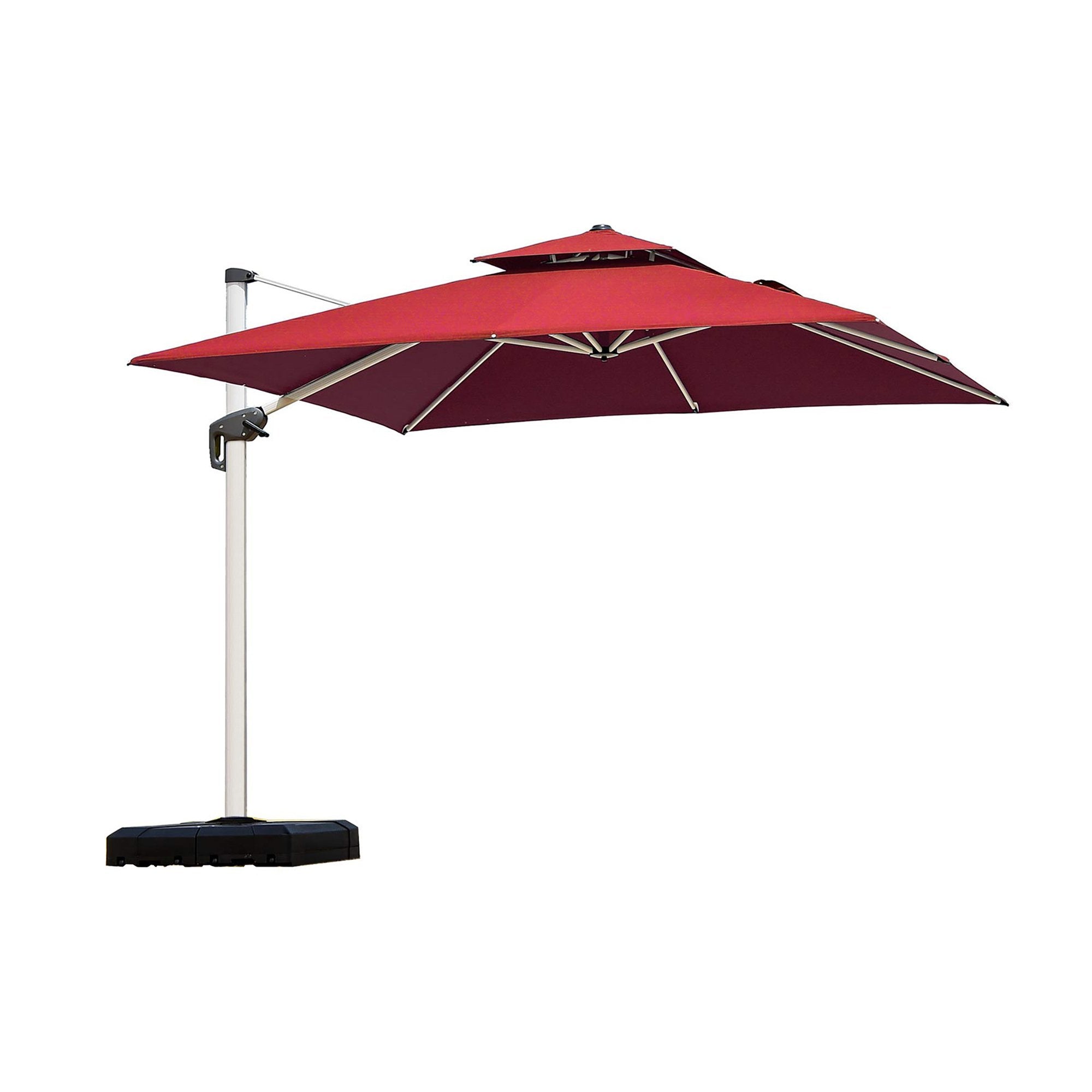 PURPLE LEAF Patio Umbrella Outdoor Square Umbrella Large Cantilever Umbrella Windproof Offset Umbrella Heavy Duty Sun Umbrella