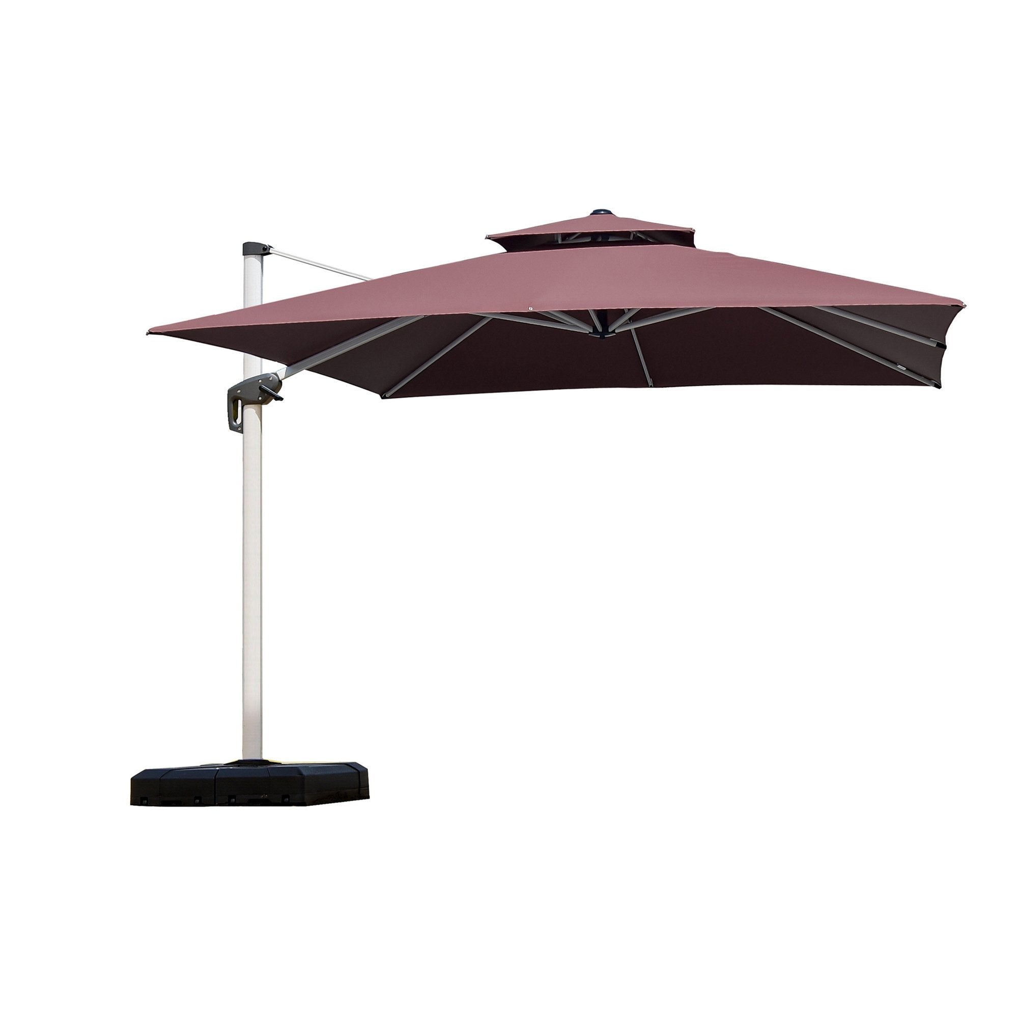 PURPLE LEAF Patio Umbrella Outdoor Square Umbrella Large Cantilever Umbrella Windproof Offset Umbrella Heavy Duty Sun Umbrella