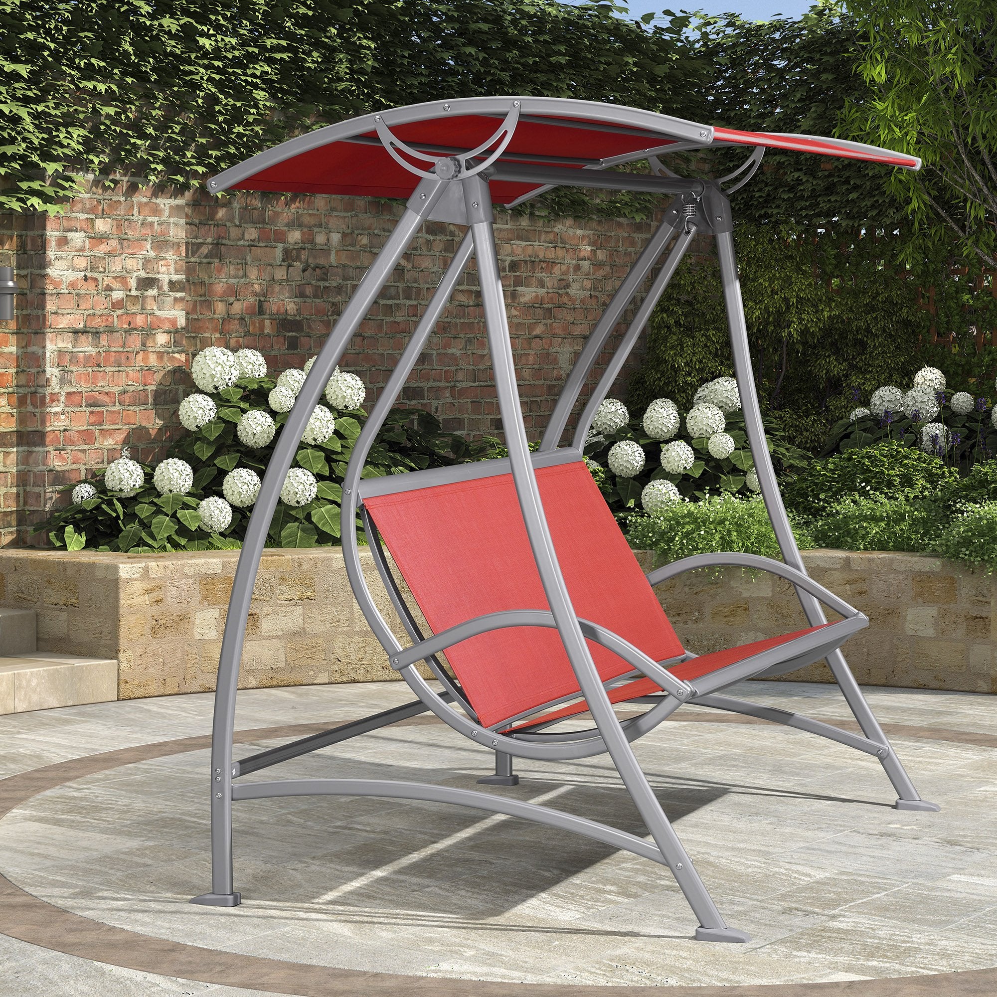 3-Seat Deluxe Outdoor Patio Porch Swing with Weather Resistant Steel Frame
