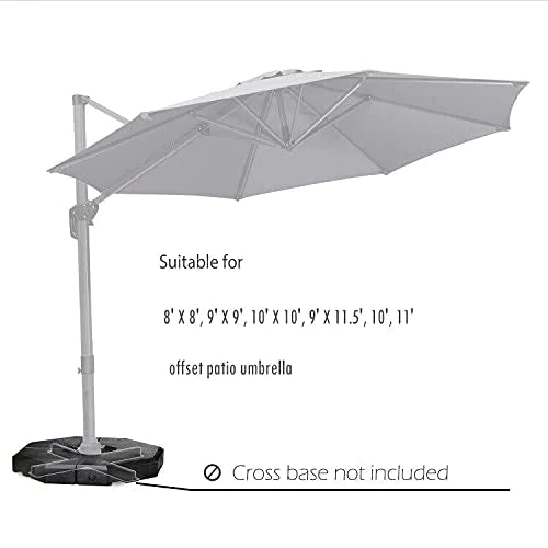 PURPLE LEAF Umbrella Stand Cantilever Umbrella Base for Outdoor Offset Patio Umbrella, Water & Sand Filled Weight Base, Black