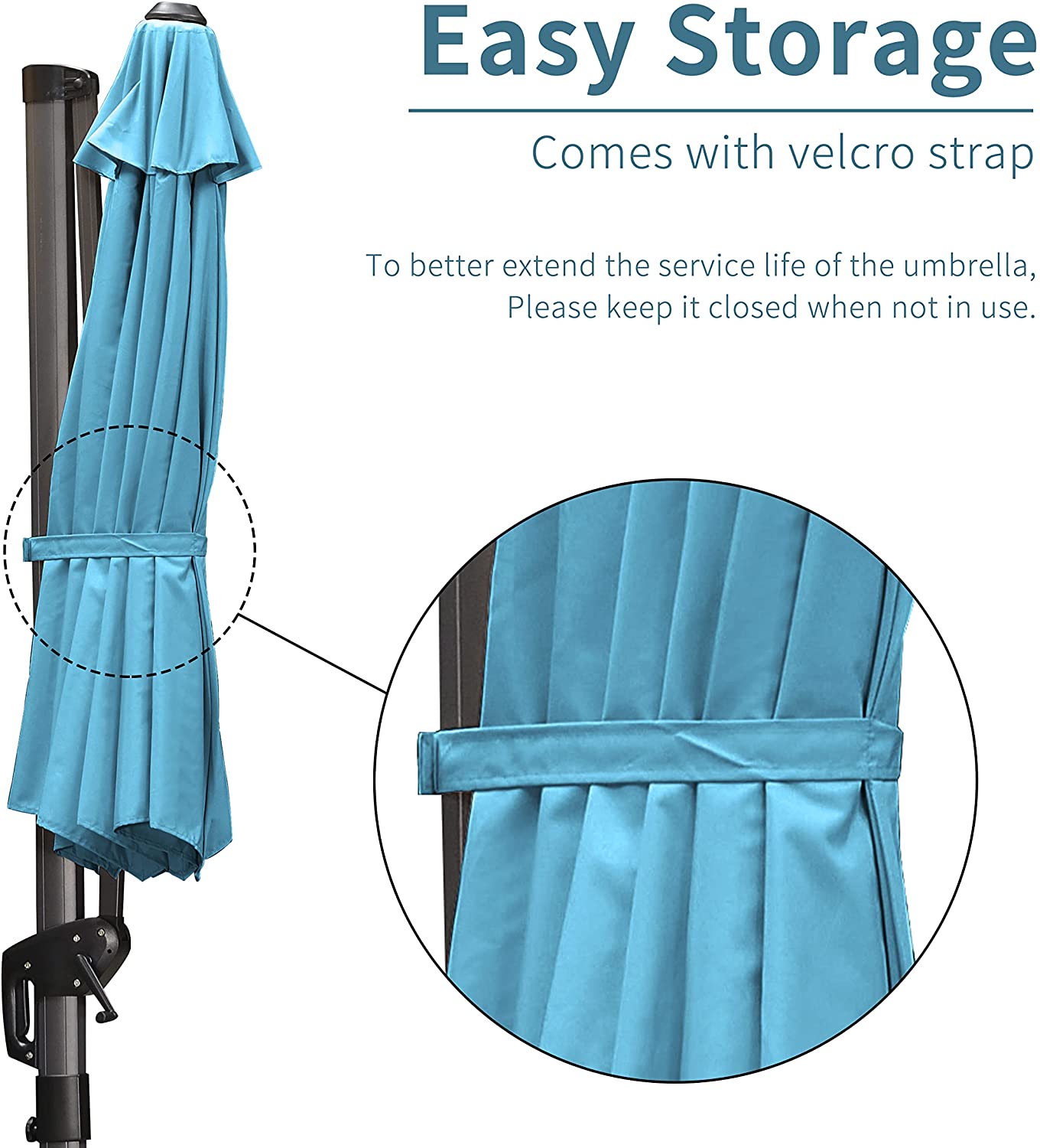 PURPLE LEAF Patio Umbrella Outdoor Cantilever Round Umbrella Aluminum Offset Umbrella with 360-degree Rotation