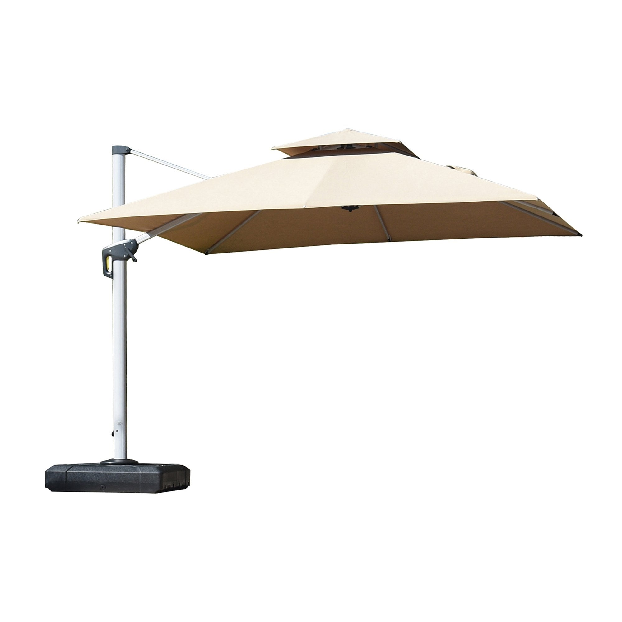 PURPLE LEAF Patio Umbrella Outdoor Square Umbrella Large Cantilever Umbrella Windproof Offset Umbrella Heavy Duty Sun Umbrella