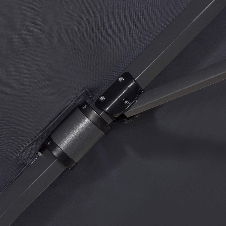 PURPLE LEAF 10'×10' Patio Umbrella Outdoor Cantilever Solar Powered LED Square Umbrella Aluminum Offset Umbrella