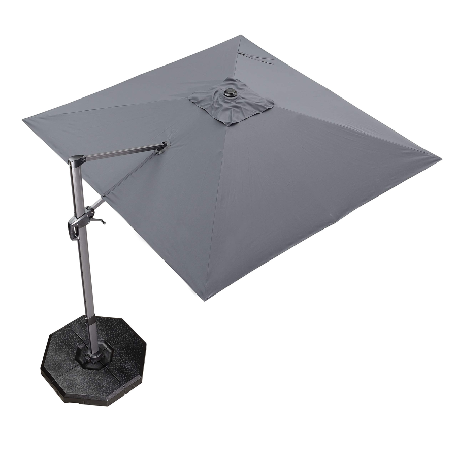 PURPLE LEAF Patio Umbrella Outdoor Cantilever Square Umbrella Aluminum Offset Umbrella with 360-degree Rotation