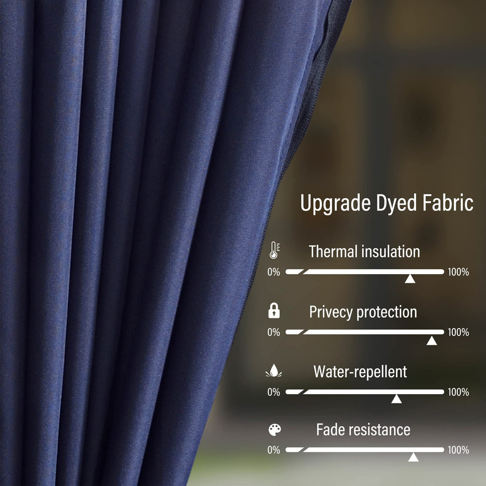 PURPLE LEAF Outdoor Hardtop Gazebo For Patio Bronze Aluminum Frame Pavilion With Navy-Blue Curtain