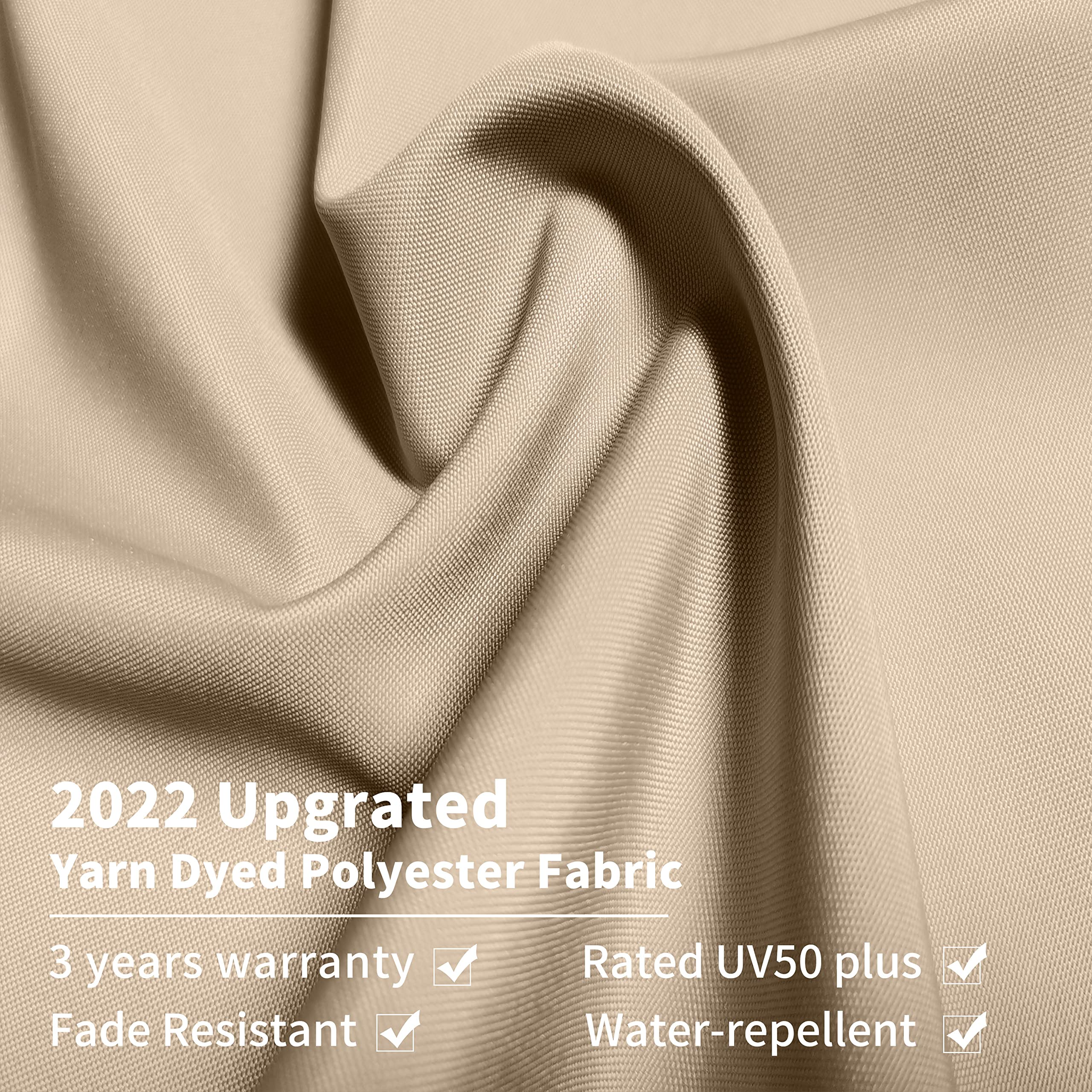 PURPLE LEAF 10'×10' Patio Umbrella Outdoor Cantilever Solar Powered LED Square Umbrella Aluminum Offset Umbrella