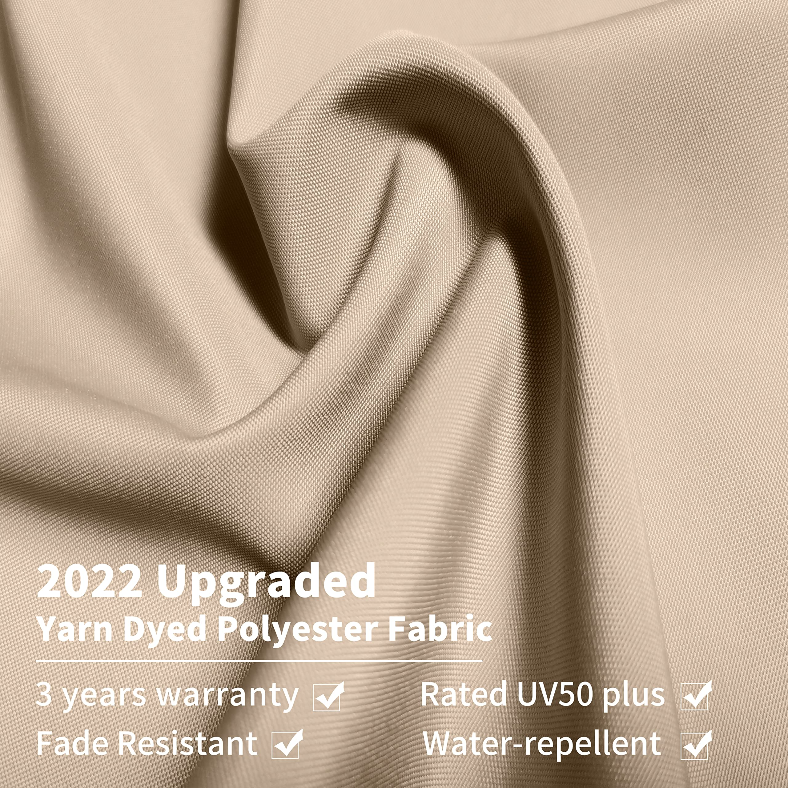 PURPLE LEAF 10'×10' Patio Umbrella Outdoor Cantilever Solar Powered LED Square Umbrella Aluminum Offset Umbrella