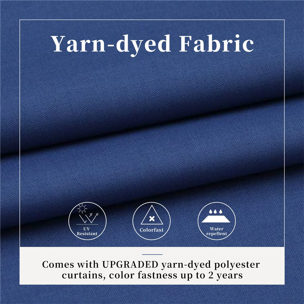 PURPLE LEAF Outdoor Hardtop Gazebo For Patio Bronze Aluminum Frame Pavilion With Navy-Blue Curtain