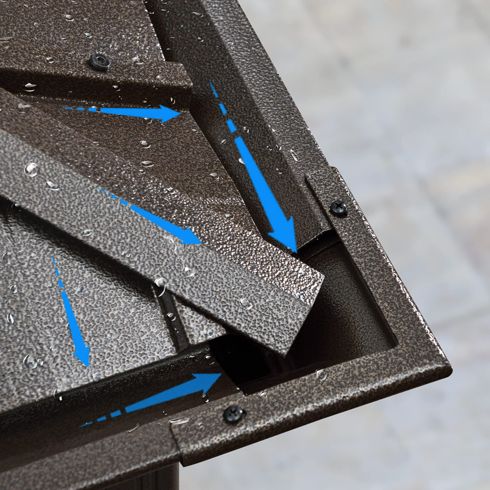 PURPLE LEAF Outdoor Hardtop Gazebo For Patio Bronze Aluminum Frame Pavilion With Navy-Blue Curtain