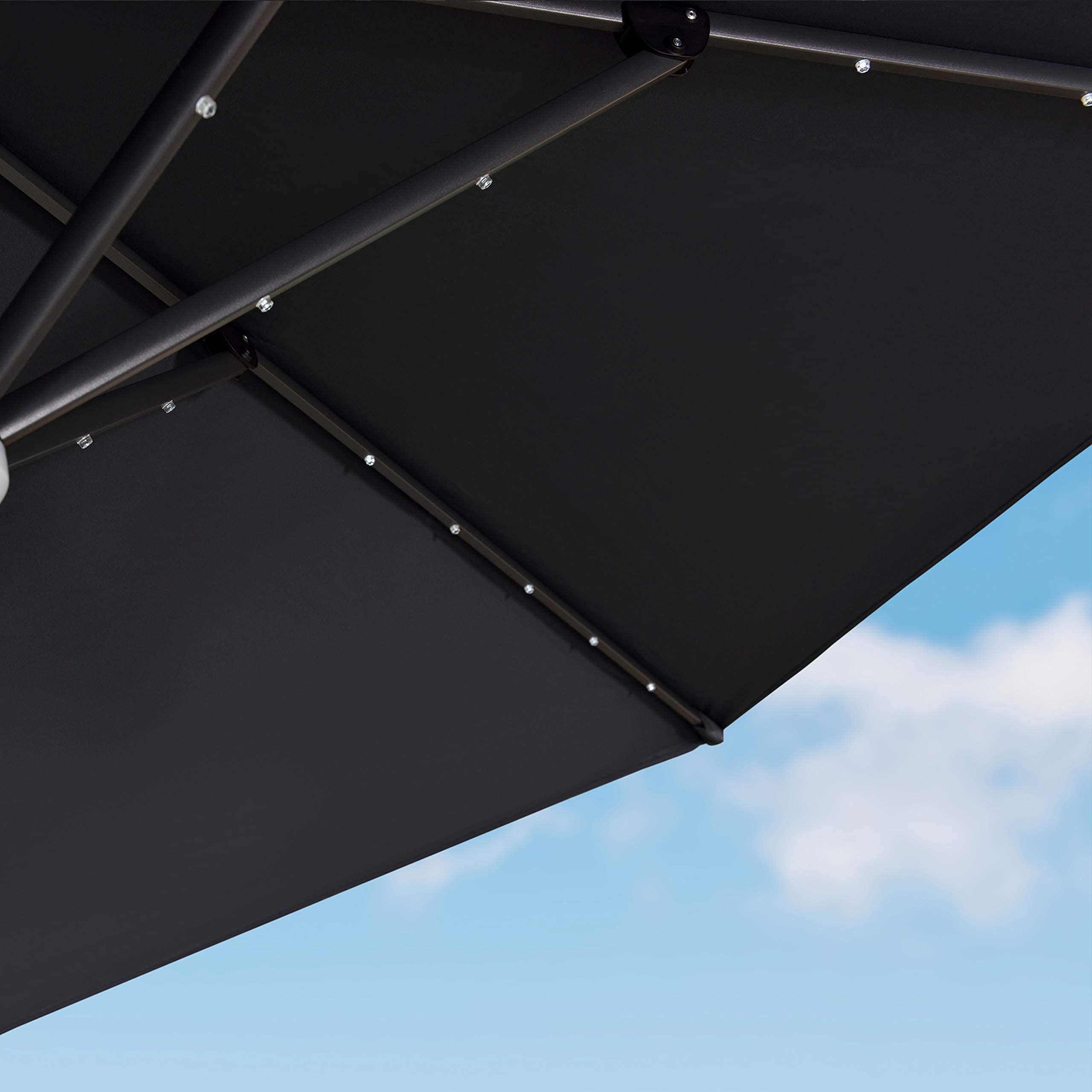 PURPLE LEAF 10'×10' Patio Umbrella Outdoor Cantilever Solar Powered LED Square Umbrella Aluminum Offset Umbrella