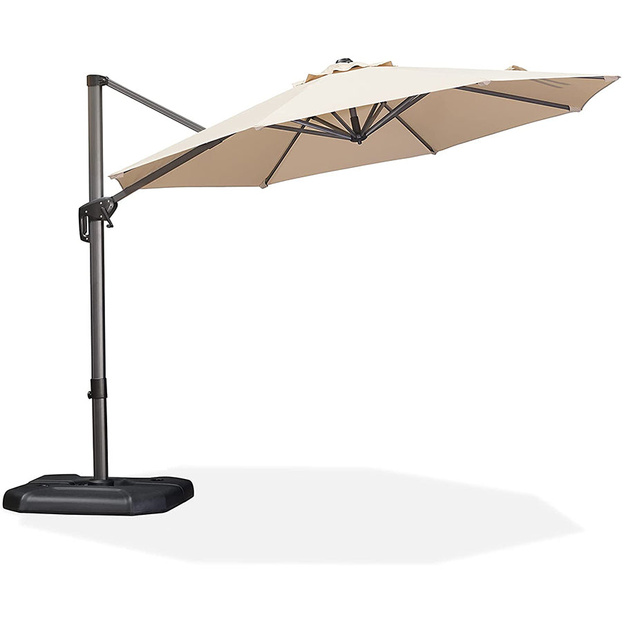 PURPLE LEAF Patio Umbrella Outdoor Cantilever Round Umbrella Aluminum Offset Umbrella with 360-degree Rotation
