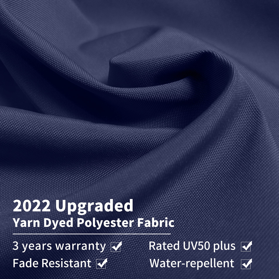 PURPLE LEAF 10'×10' Patio Umbrella Outdoor Cantilever Solar Powered LED Square Umbrella Aluminum Offset Umbrella