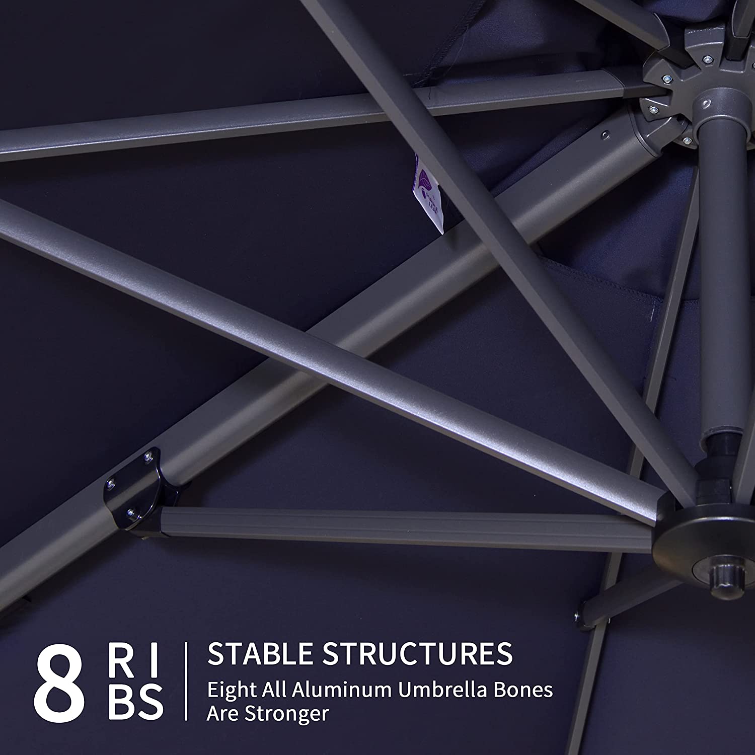 PURPLE LEAF Patio Umbrella Outdoor Cantilever Round Umbrella Aluminum Offset Umbrella with 360-degree Rotation