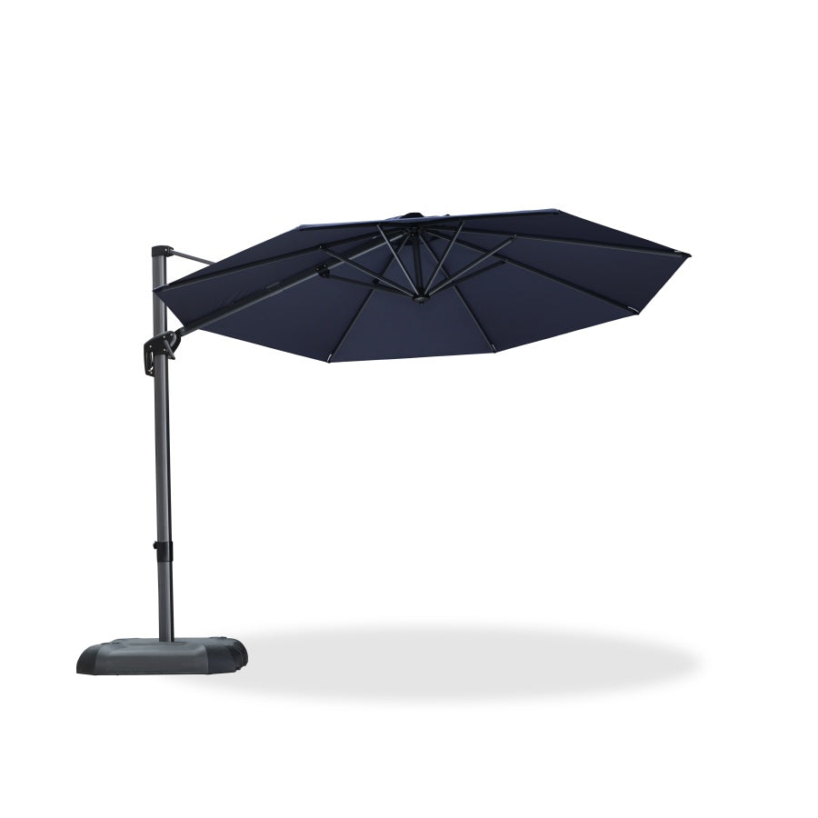 PURPLE LEAF Round Outdoor Cantilever Umbrella Aluminum Patio Offset Umbrella with 360-degree Rotation