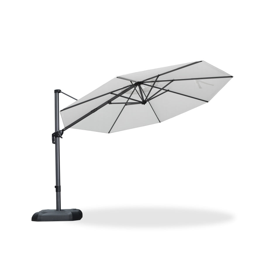 PURPLE LEAF Round Outdoor Cantilever Umbrella Aluminum Patio Offset Umbrella with 360-degree Rotation