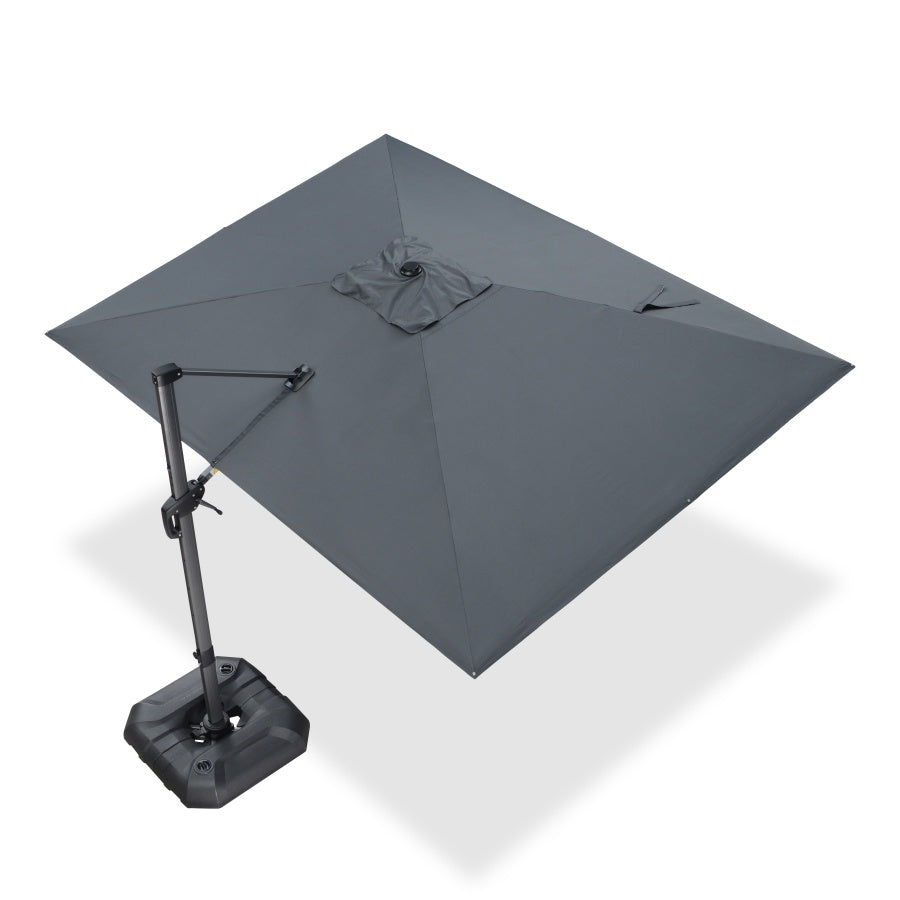PURPLE LEAF Square Outdoor Cantilever Umbrella Aluminum Patio Offset Umbrella with 360-degree Rotation