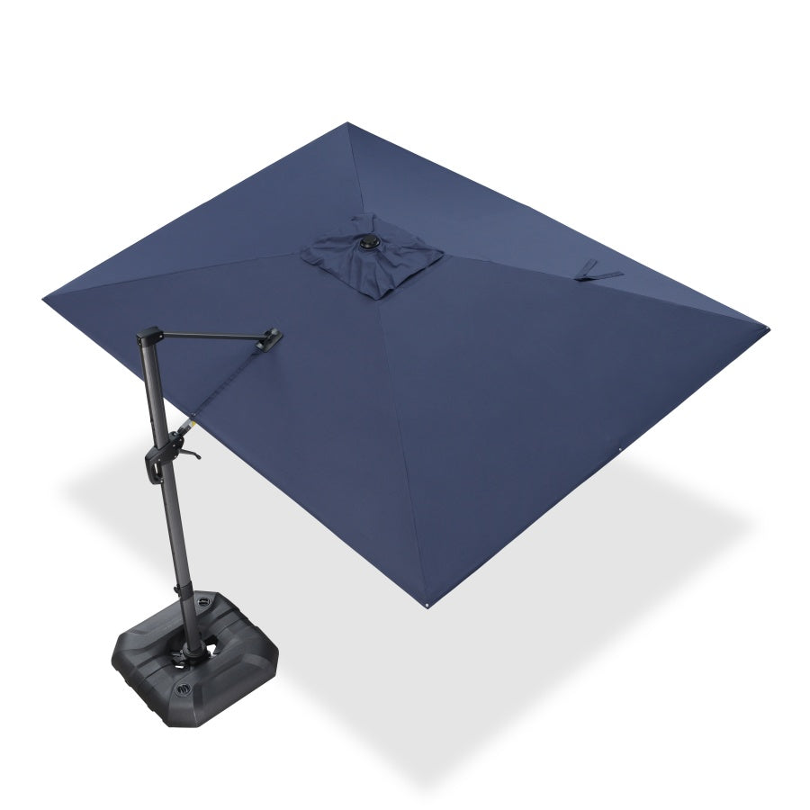PURPLE LEAF Square Outdoor Cantilever Umbrella Aluminum Patio Offset Umbrella with 360-degree Rotation