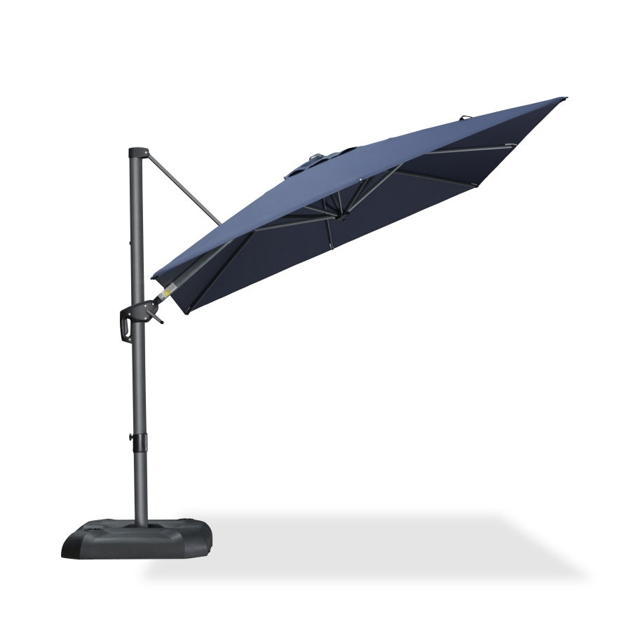 PURPLE LEAF Square Outdoor Cantilever Umbrella Aluminum Patio Offset Umbrella with 360-degree Rotation