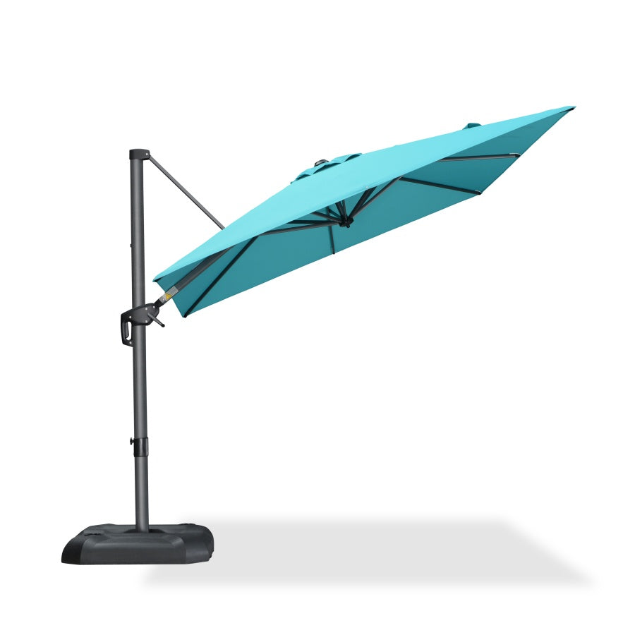 PURPLE LEAF Square Outdoor Cantilever Umbrella Aluminum Patio Offset Umbrella with 360-degree Rotation