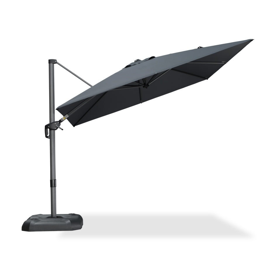 PURPLE LEAF Square Outdoor Cantilever Umbrella Aluminum Patio Offset Umbrella with 360-degree Rotation