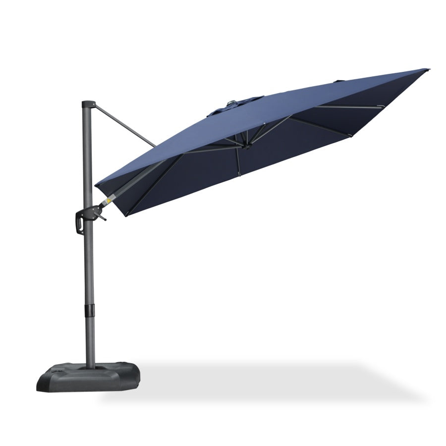 PURPLE LEAF Square Outdoor Cantilever Umbrella Aluminum Patio Offset Umbrella with 360-degree Rotation