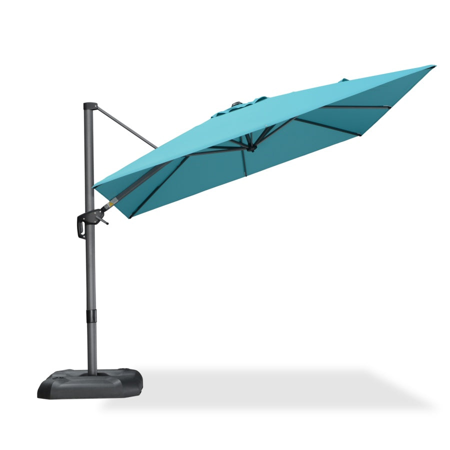 PURPLE LEAF Square Outdoor Cantilever Umbrella Aluminum Patio Offset Umbrella with 360-degree Rotation