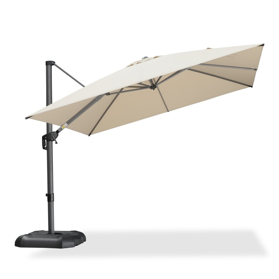 PURPLE LEAF Square Outdoor Cantilever Umbrella Aluminum Patio Offset Umbrella with 360-degree Rotation