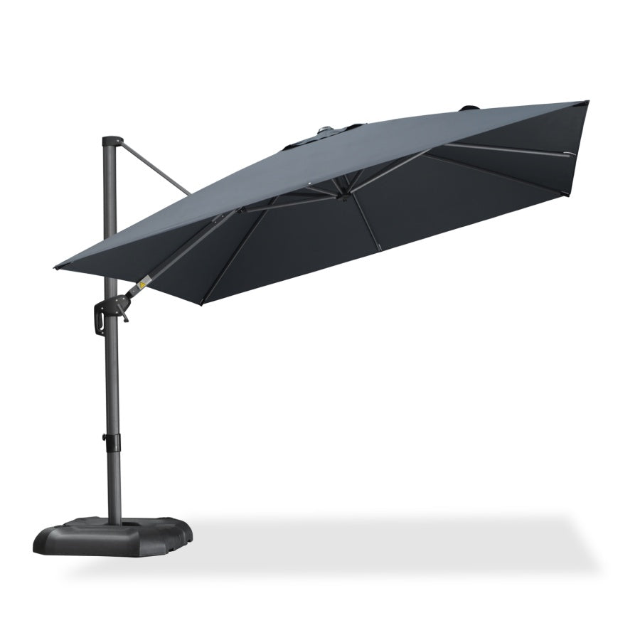 PURPLE LEAF Square Outdoor Cantilever Umbrella Aluminum Patio Offset Umbrella with 360-degree Rotation