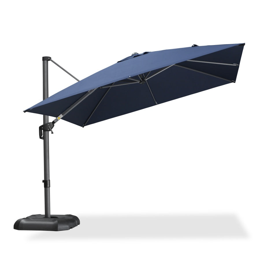 PURPLE LEAF Square Outdoor Cantilever Umbrella Aluminum Patio Offset Umbrella with 360-degree Rotation