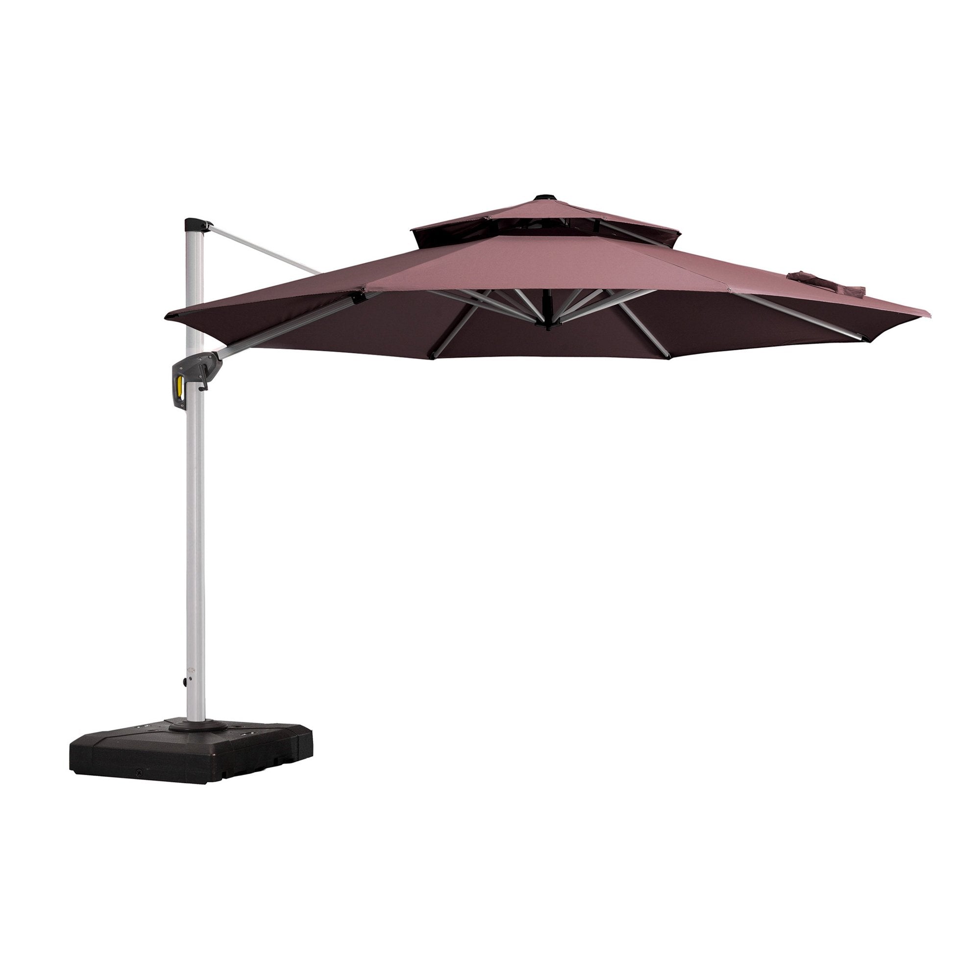 PURPLE LEAF Patio Umbrella Outdoor Round Umbrella Large Cantilever Umbrella Windproof Offset Umbrella Heavy Duty Sun Umbrella