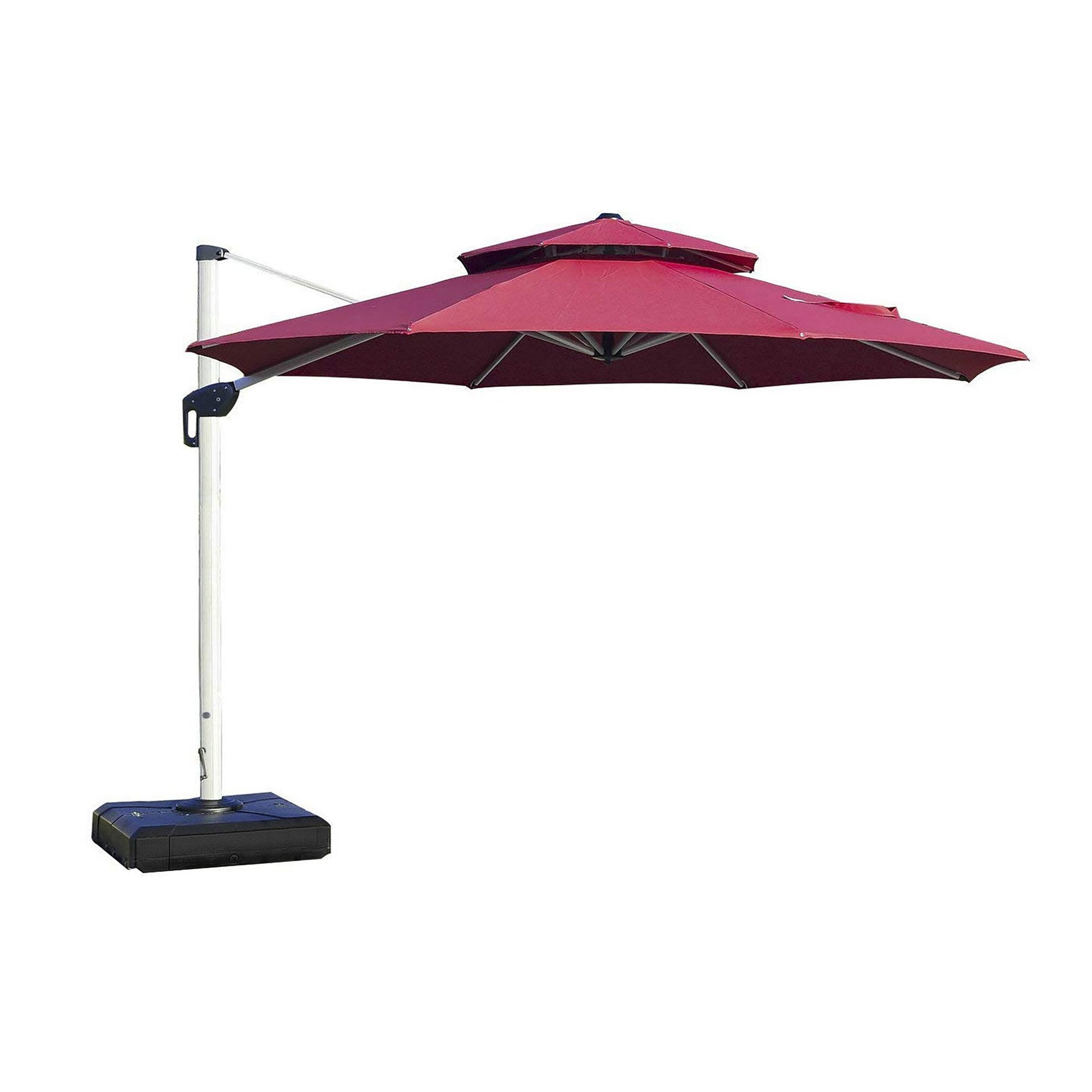 PURPLE LEAF Patio Umbrella Outdoor Round Umbrella Large Cantilever Umbrella Windproof Offset Umbrella Heavy Duty Sun Umbrella