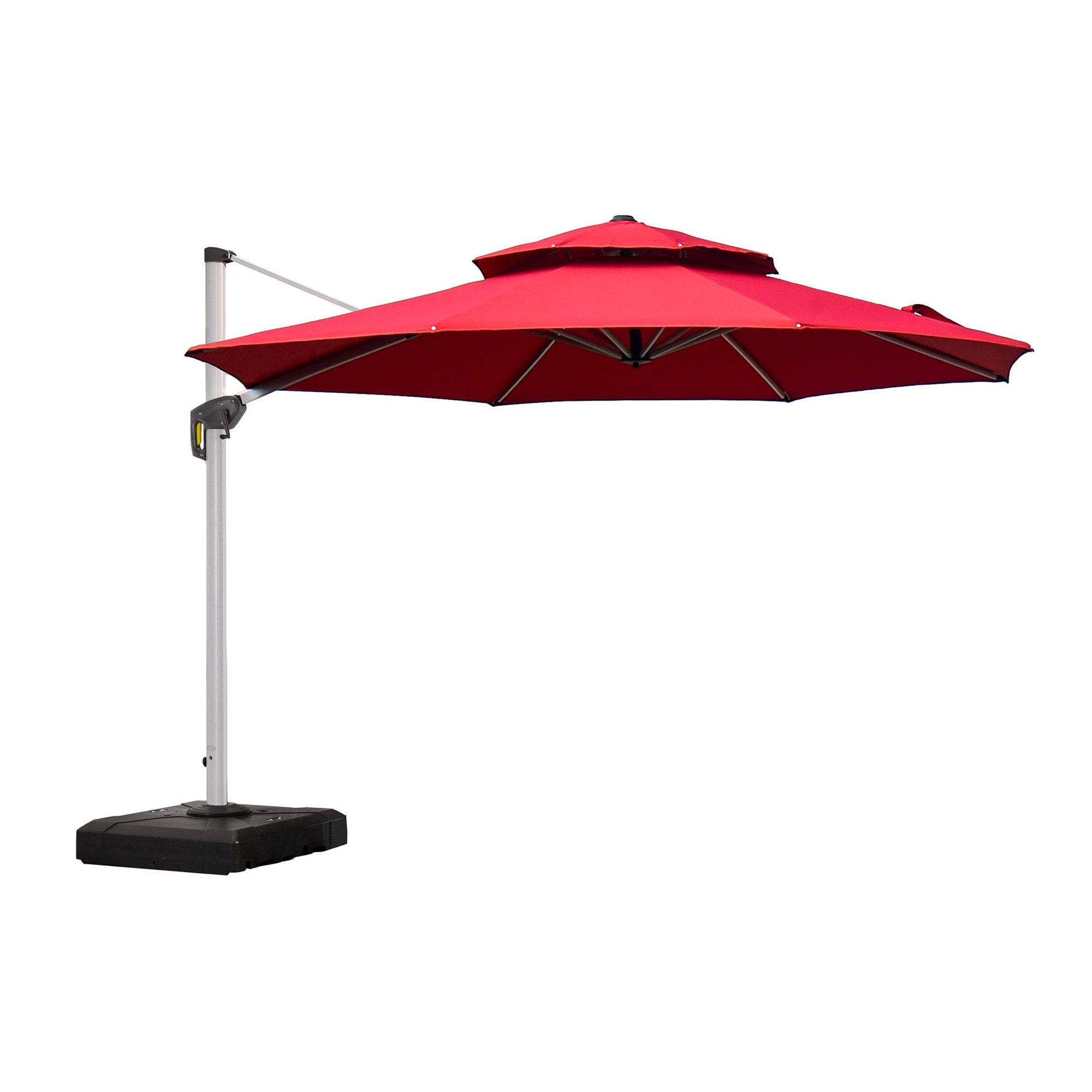 PURPLE LEAF Patio Umbrella Outdoor Round Umbrella Large Cantilever Umbrella Windproof Offset Umbrella Heavy Duty Sun Umbrella