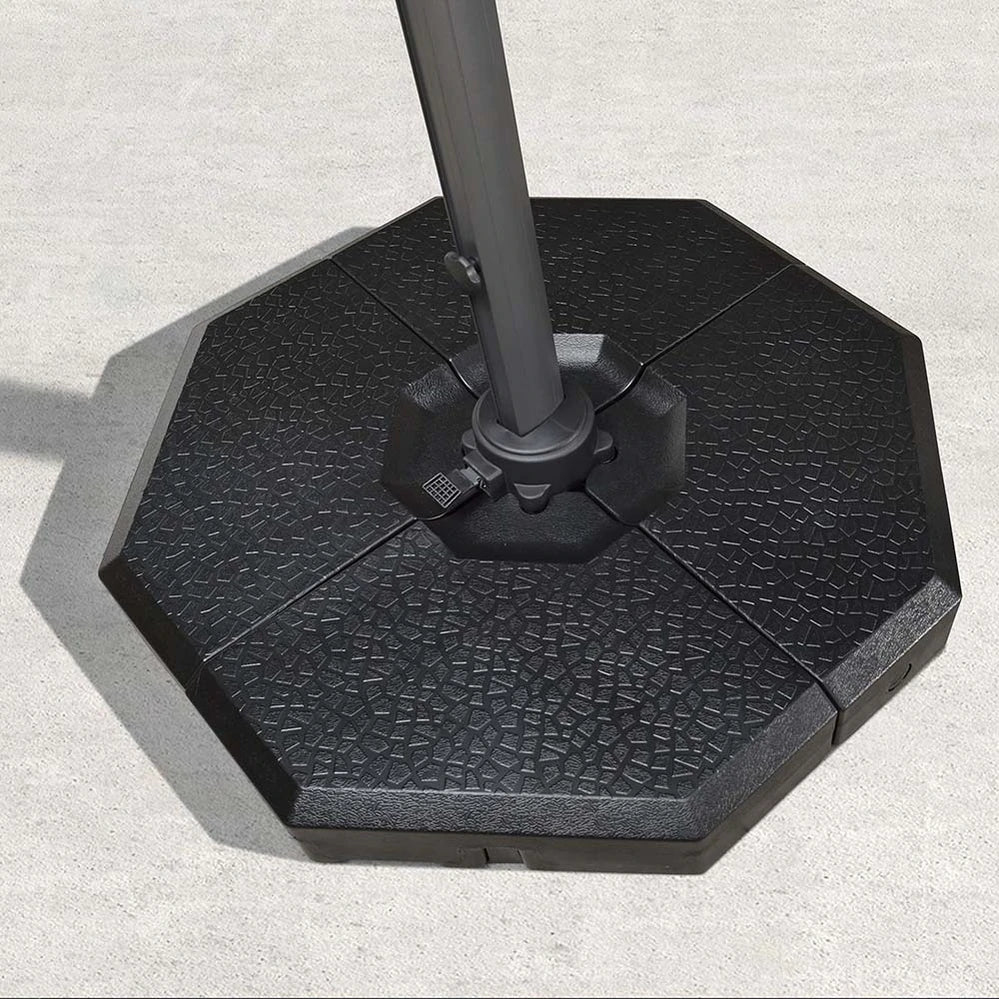 PURPLE LEAF Umbrella Stand Cantilever Umbrella Base for Outdoor Offset Patio Umbrella, Water & Sand Filled Weight Base, Black