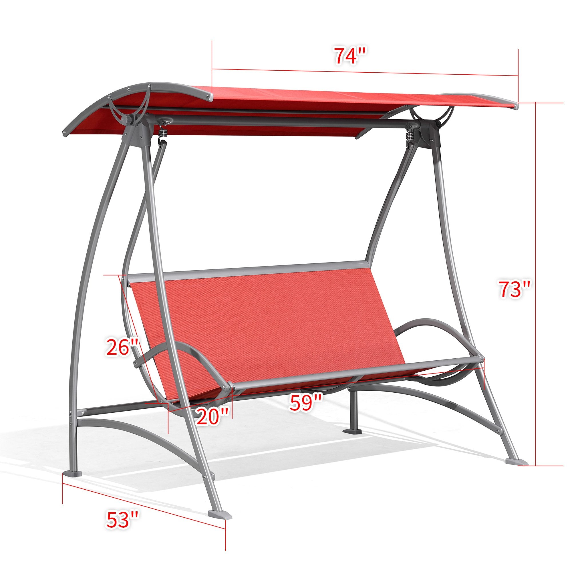 3-Seat Deluxe Outdoor Patio Porch Swing with Weather Resistant Steel Frame