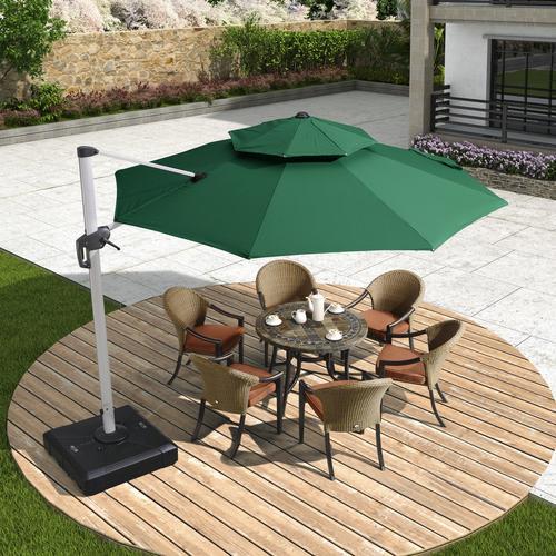 PURPLE LEAF Patio Umbrella Outdoor Round Umbrella Large Cantilever Umbrella Windproof Offset Umbrella Heavy Duty Sun Umbrella
