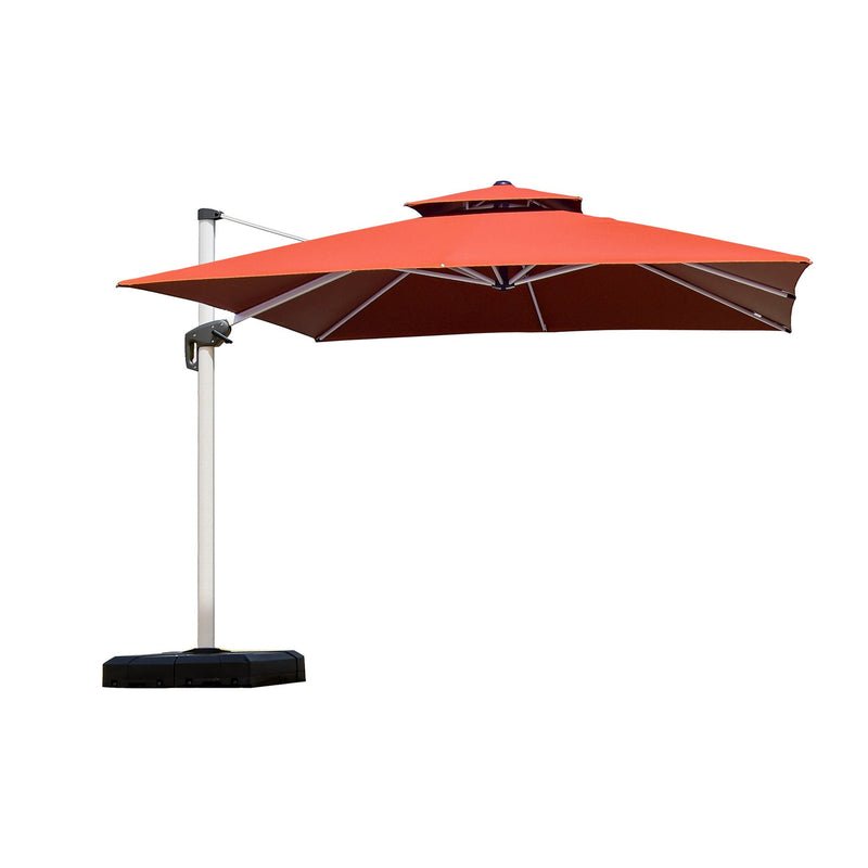 PURPLE LEAF Patio Umbrella Outdoor Square Umbrella Large Cantilever Umbrella Windproof Offset Umbrella Heavy Duty Sun Umbrella