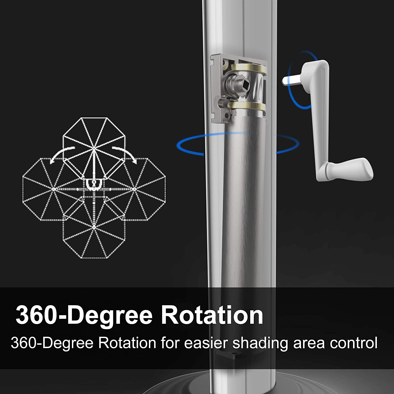 PURPLE LEAF Patio Umbrella Outdoor Round Umbrella Large Cantilever Umbrella Windproof Offset Umbrella Heavy Duty Sun Umbrella