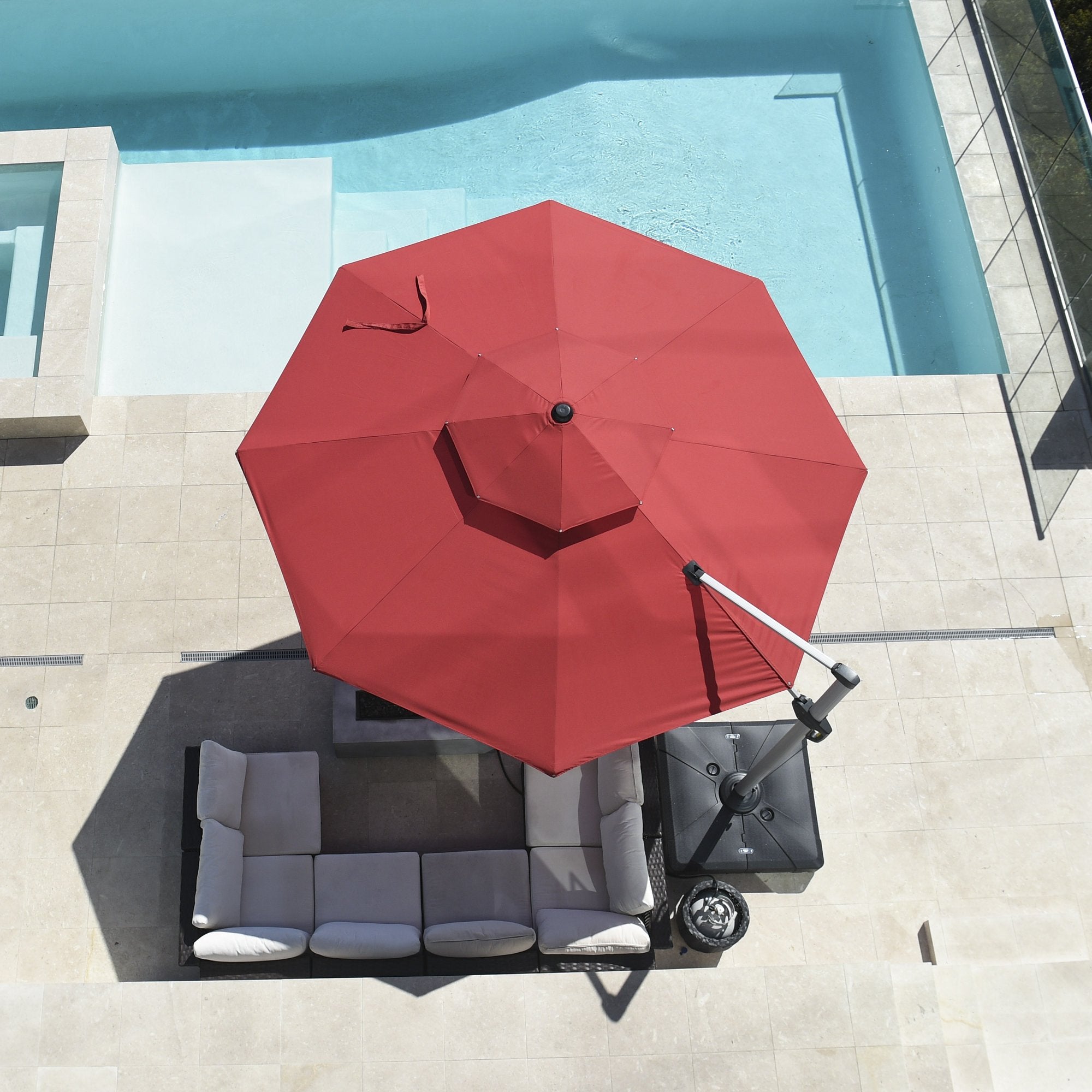 PURPLE LEAF Patio Umbrella Outdoor Round Umbrella Large Cantilever Umbrella Windproof Offset Umbrella Heavy Duty Sun Umbrella