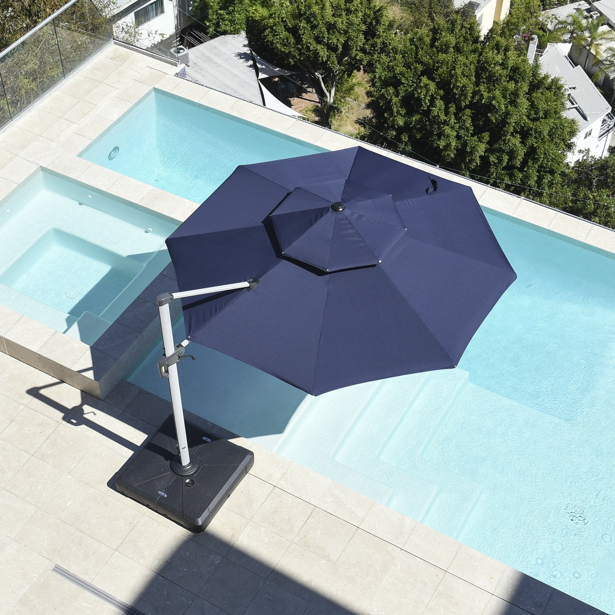 PURPLE LEAF Patio Umbrella Outdoor Round Umbrella Large Cantilever Umbrella Windproof Offset Umbrella Heavy Duty Sun Umbrella