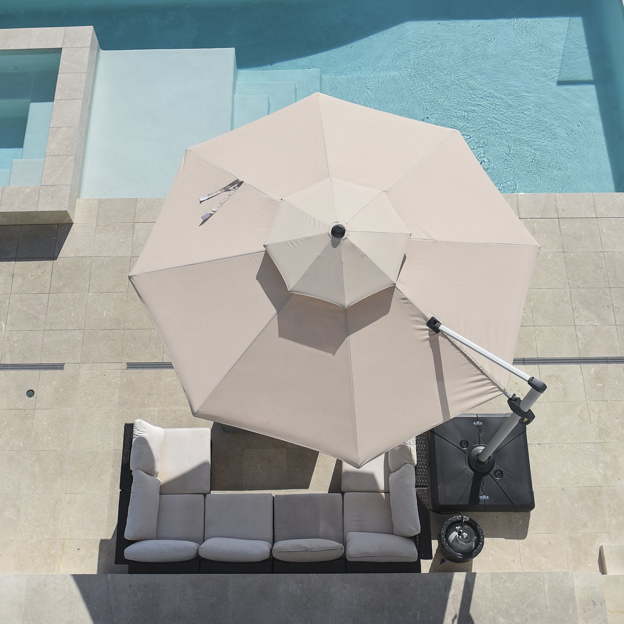 PURPLE LEAF Patio Umbrella Outdoor Round Umbrella Large Cantilever Umbrella Windproof Offset Umbrella Heavy Duty Sun Umbrella