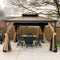 PURPLE LEAF Outdoor Hardtop Gazebo For Garden Bronze Double Roof Aluminum Frame Pavilion