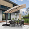 PURPLE LEAF Patio Umbrella Outdoor Cantilever Square Umbrella Aluminum Offset Umbrella with 360-degree Rotation